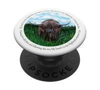 Robert Burns Hearts In The Highlands Poema Highland Cow PopSockets PopGrip Adhesivo