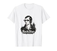Robert Burns Rockstar Diseño de Poeta Camiseta gráfica económica, Hombre, Blanco, S
