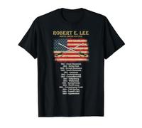 Robert E Lee Civil War Battles Tour Lista de campañas históricas Camiseta gráfica económica, Hombre, Negro, M