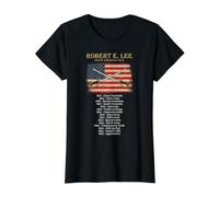 Robert E Lee Civil War Battles Tour Lista de campañas históricas Camiseta gráfica económica, Mujer, Negro, S