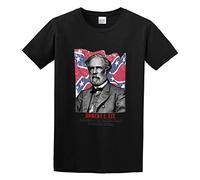 Robert E Lee General USA - Camiseta de algodón negra, Negro, L