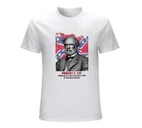 Robert E Lee General USA Men's T-Shirt Unisex White Cotton Hip Hop Print tee Shirts L