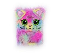 Robert Frederick Cuaderno de peluche Scruffy Cat | Diario forrado suave A5 para niños con cubierta suave | Divertido regalo de papelería