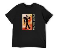 Robert Johnson Delta Blues Legend Men's T-Shirt Unisex Black Cotton Hip Hop Print tee Shirts L