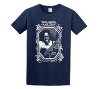 Robert Johnson Hellhound On My Trail Men's T-Shirt Unisex Navy Cotton Hip Hop Print tee Shirts L