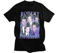 Robert Pattinson Rob Edward Cullen Men's T-Shirt Unisex Black Cotton Hip Hop Print tee Shirts M