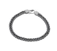 RobertDTesta S925 Plata De Ley Pulsera Trenzada Vintage Simple, Pulsera Trenzada Personalizada Para Hombre Y Mujer,Plata,20cm