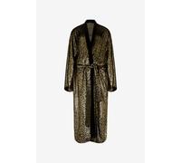 Roberto Cavalli Abrigo Con Estampado Fil Coupé Leopard - Female Abrigos Y Chaquetas Black/gold 42
