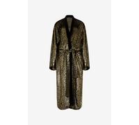 Roberto Cavalli Abrigo Con Estampado Fil Coupé Leopard - Female Abrigos Y Chaquetas Black/gold 44