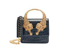 Roberto Cavalli - Bolso Crocodile Roar con Asa de Tigre - Bags - Mujer - Azul - ONE SIZE -
