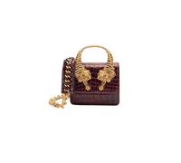 Roberto Cavalli - Bolso Mini Tigre con Estampado de Cocodrilo - Bags - Mujer - Rojo - ONE SIZE -