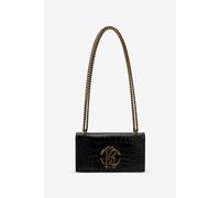 Roberto Cavalli Bolso Negro Efecto Cocodrilo Con Monogram Rc - Female Bolsos Black Unica