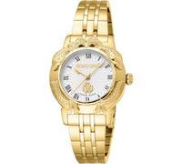 Roberto Cavalli by Franck Muller Reloj analógico de Cuarzo para Mujer con Correa de Acero Inoxidable RV1L227M0051, Gris Plateado., Moda