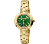 Roberto Cavalli by Franck Muller Reloj analógico de Cuarzo para Mujer con Correa de Acero Inoxidable RV1L180M0031, Verde, Moda