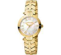 Roberto Cavalli by Franck Muller Reloj analógico de Cuarzo para Mujer con Correa de Acero Inoxidable RV1L166M0051, Blanco Antiguo., Moda