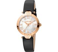 Roberto Cavalli by Franck Muller Reloj analógico de Cuarzo para Mujer con Correa de Piel RV1L166L0031, Blanco Antiguo., Moda