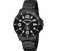 Roberto Cavalli by Franck Muller RV1G217M0061 - Reloj analógico de Cuarzo para Hombre con Correa de Acero Inoxidable, Negro, Moda
