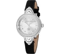 Roberto Cavalli by Franck Muller RV1L203L0011 - Reloj analógico de Cuarzo para Mujer con Correa de Piel, Gris Plateado., Moda