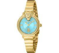 Roberto Cavalli by Franck Muller RV1L215M0051 - Reloj analógico de Cuarzo para Mujer con Correa de Acero Inoxidable, Azul Claro, Moda