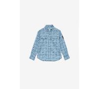 Roberto Cavalli Camisa Con Estampado Piel De Tigre Y Parche - Male Chicos (4-16 Años) Azul Claro 08a