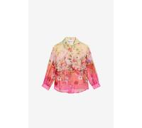 Roberto Cavalli Camisa De Mezcla De Seda Con Estampado Miami Flowers - Girl Ropa Green/fuxia 06a