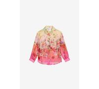 Roberto Cavalli Camisa De Mezcla De Seda Con Estampado Miami Flowers - Girl Ropa Green/fuxia 12a