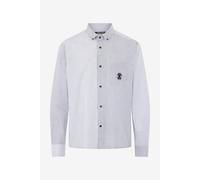 Roberto Cavalli Camisa De Rayas Con Monogram Rc - Male White/black Xxl