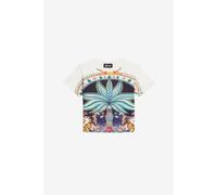 Roberto Cavalli Camiseta Blanca Con Estampado Tropical Garden - Boy T-shirts India Digital 04a