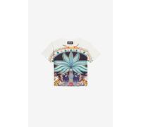 Roberto Cavalli Camiseta Blanca Con Estampado Tropical Garden - Boy T-shirts India Digital 06a
