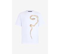 Roberto Cavalli Camiseta Blanca Con Serpiente Estampada - Male Camisetas White S
