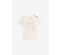 Roberto Cavalli Camiseta Crema Con Monogram Rc - Female Milky White 08a