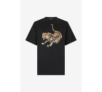 Roberto Cavalli Camiseta De Algodón Con Tigre - Male Promo Sale Fw2025 Negro S