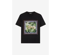 Roberto Cavalli Camiseta De Algodón Just Cavalli Con Estampado Palm - Male Ropa Negro L