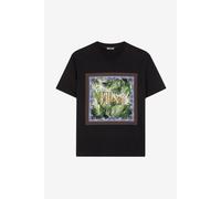 Roberto Cavalli Camiseta De Algodón Just Cavalli Con Estampado Palm - Male Ropa Negro S