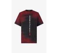 Roberto Cavalli Camiseta Efecto Mal Teñido Con Dragones Y Logotipo - Male White Red Black S