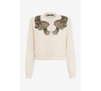 Roberto Cavalli Cárdigan De Lana Con Bordado De Tigre - Female Prendas De Punto Ivory L