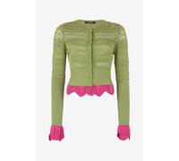 Roberto Cavalli Cárdigan De Punto Con Detalles En Contraste - Female Prendas De Punto Light Green Xs