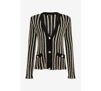 Roberto Cavalli Cárdigan De Rayas Laminadas - Female Prendas De Punto Black/gold Xs