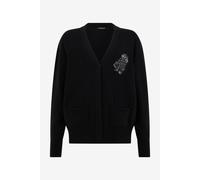 Roberto Cavalli Cardigan Negro Con Monogram Mirror Snake - Female Nero S