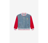 Roberto Cavalli Chaqueta Bomber Vaquera Con Mangas Rojas - Girl Abrigos Y Chaquetas Light Denim/red Bitt 03a