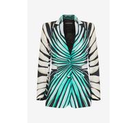 Roberto Cavalli Chaqueta De Seda Con Estampado Ray Of Sea - Female Azul Claro 40