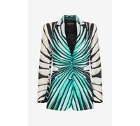 Roberto Cavalli Chaqueta De Seda Con Estampado Ray Of Sea - Female Azul Claro 44