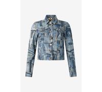 Roberto Cavalli - Chaqueta Vaquera Patchwork con Botones de Serpiente - Jackets - Mujer - Azul - M -
