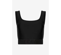 Roberto Cavalli Crop Top Negro Con Banda De Logo - Female Blusas Black 42
