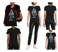 ROBERTO CAVALLI ESTAMPADO DE SERPIENTE MONOGRAM ALGODÓN CAMISA TOP LOUNGE ICONIC