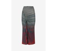 Roberto Cavalli Falda Midi Efecto Mal Teñido - Female Negro/rojo 40