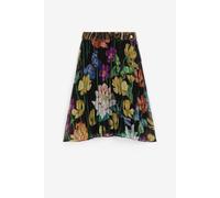 Roberto Cavalli Falda Plisada Con Estampado Flower - Female Faldas Negro 04a