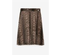 Roberto Cavalli Falda Plisada Con Estampado Leopard - Female Ropa Marrón Claro 04a