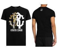 Roberto Cavalli Firenze Logo Estampado Luxury Crew Cuello Camiseta Retro Camisa