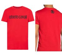 ROBERTO CAVALLI FIRENZE LOGO IMPRESO CAMISETA DE LUJO CUELLO REDONDO RETRO M